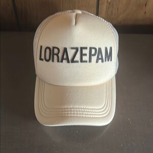 Lorazepam Logo Trucker Hat in Cream